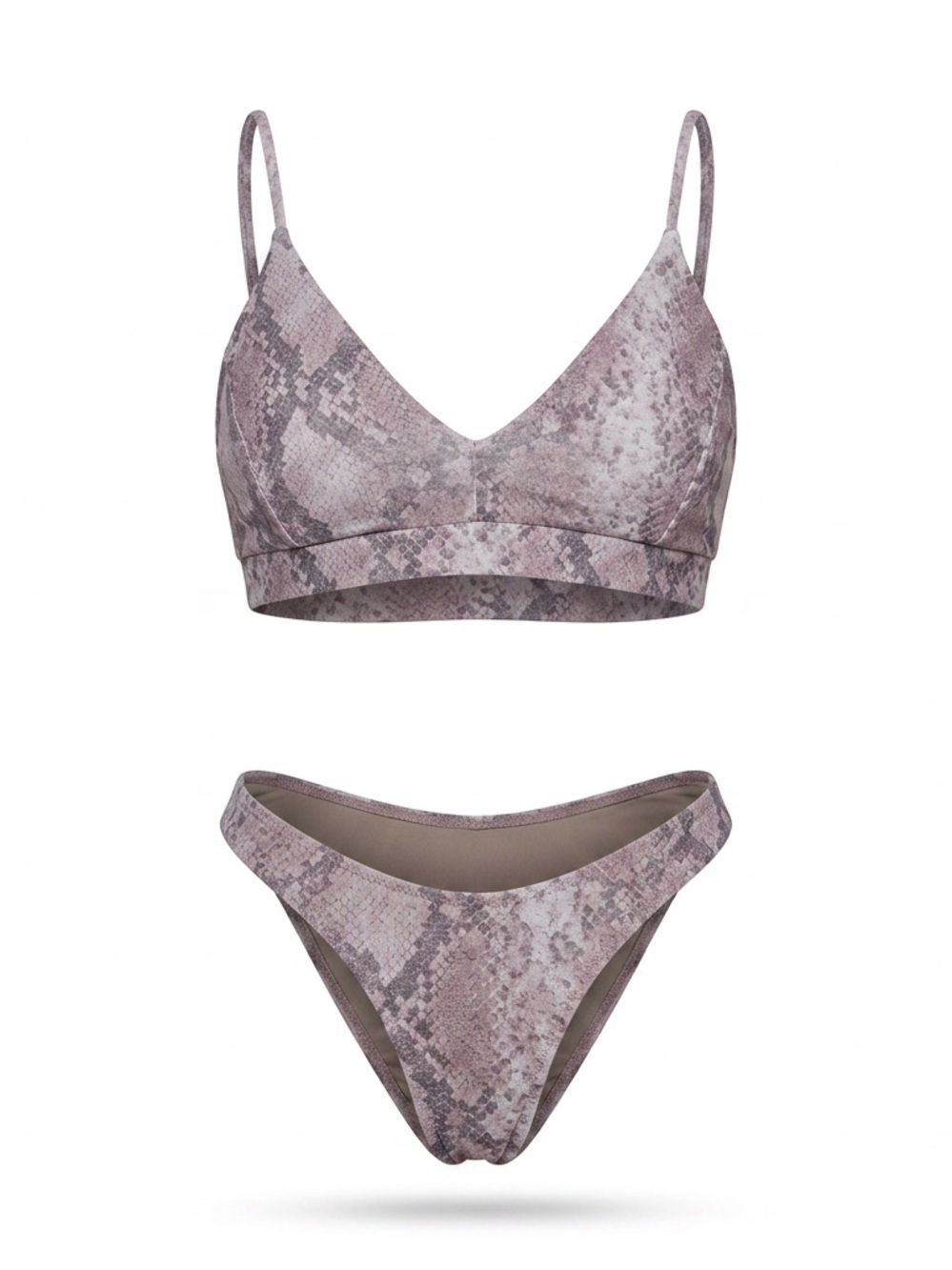 Windsor Mauve Snake-Print V-Neck Bikini Set